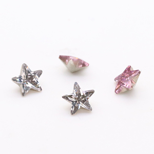 Yingma sentetik gevşek taşlar fantezi yıldız kesim CZ taşlar beyaz/pembe/kırmızı renk kaplama gümüş alt kübik zirkonya - Product Image 4