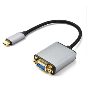 Adaptador USB C Tipo C a VGA Adaptador convertidor macho a VGA hembra Cables de audio VGA para Apple New MacBook - Product Image 2