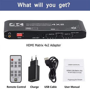 V2.0 4x2 HDMI Matrix with Remote Control 4K*2K@60Hz HDCP2.2+ARC Dual Audio Extractor HDMI 2.0 Version 1080p Resolution - Product Image 4