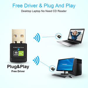 WiFi网络适配器双频2.4GHz 5ghz免费驱动程序Realtek RTL8811CU芯片迷你USB无线网卡600Mbps - Product Image 2