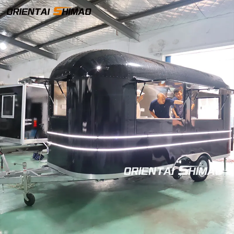 Oriental Shimao Airstream Trailer Carrinho de comida de rua de venda quente para restaurantes e padarias caminhão de fast food máquinas avançadas