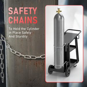 JH-Mech Welding Trolly <strong>Cart</strong> with 360 Degree Swivel Wheels and Large Capacity and Safety Chains 3 Tier <strong>Rolling</strong> Welder <strong>Cart</strong> - Product Image 6