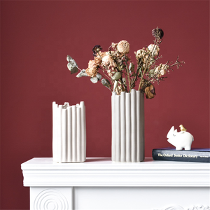 Decoraciones Hogar Minimalist รูปร่างไม่สม่ำเสมอสีเทาแจกันเซรามิคสีขาวสำหรับงานแต่งงานตกแต่ง - Product Image 4