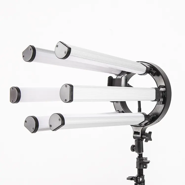 Alta qualidade Warm Cool LED Tripé Stand Star Bar Lamp Ring Light com 6 tubos LED para Camera Photo Studio