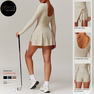 Hai Trong Một Mỏng Phù Hợp Với Quần Vợt Ăn Mặc Với Chống-Trượt Sexy Chia U Trở Lại Thiết Kế Thể Thao Tie-up Eo Logo Cho Tập Luyện - Product Image 2