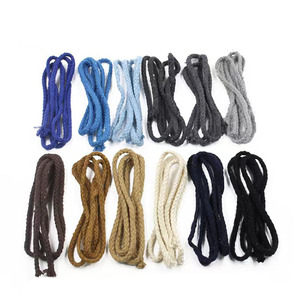 Cuerda de algodón Natural de 5mm, 8 hebras, trenzada, larga, trenzada, accesorio de banda, cordón, cuerda artesanal - Product Image 3