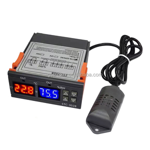 Regulador de temperatura ajustable de temperatura dual con pantalla dual DC24V, interruptor digital, controlador de temperatura y humedad, STC-3028