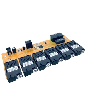 6F2Eファイバーメディアコンバーター6FO2LAN6SC2Eファストイーサネット10/100Mスイッチ6SC20KM 2 UTPRJ45電源付き光PCBAボード - Product Image 2