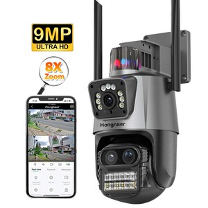 Soporte de tarjeta de memoria Alexa visión nocturna 9MP 8X Zoom iCSee inalámbrico WiFi CCTV seguridad al aire libre PTZ red IP cámara de doble lente - Product Image 1