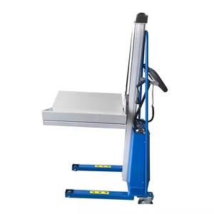 Rotolo di scarico in tessuto sollevatore Mini Semi-elettrico Pallet Stacker Mini Al Stacker con sollevatore elettrico mulinello di sollevamento - Product Image 6