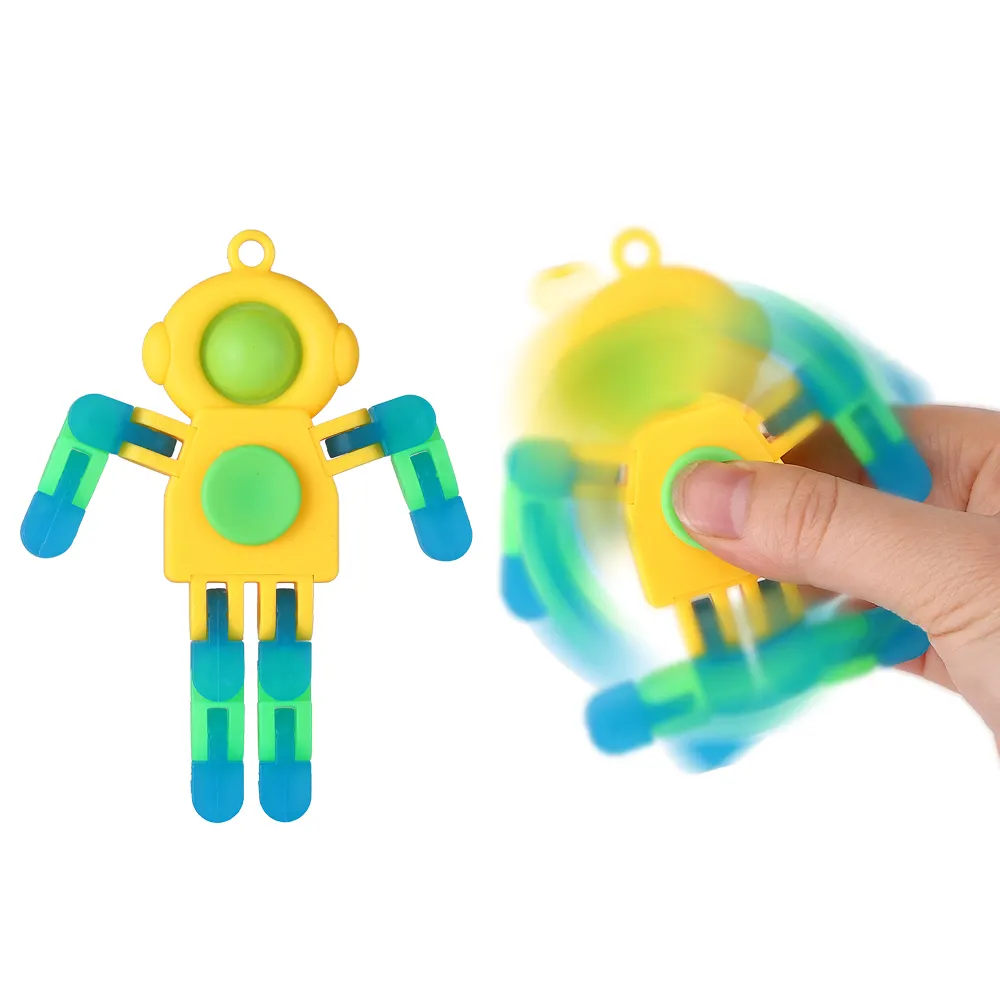 AF Muestra gratis Transformable Fingertip Spinner Pop Robot Light Up Toys Led Glowing Kids Toys Led Light Up Fidget Spinners