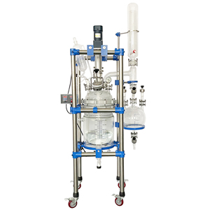 化学反応器10L 20L自動ラボガラス反応器ジャケット攪拌タンク付き凝縮逆流 - Product Image 1