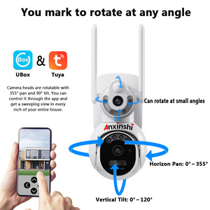 AnxinshiソーラーカメラデュアルレンズソーラーパワーPTZカメラP2Pネットワーク4G Tow Way音声屋外防犯カメラ - Product Image 6