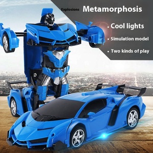 Перезаряжаемый четырехсторонний гоночный спортивный автомобиль игрушка для детей с дистанционным управлением трансформатор Робот СВЕТОДИОДНЫЙ свет Полицейская машина для мальчиков - Product Image 5