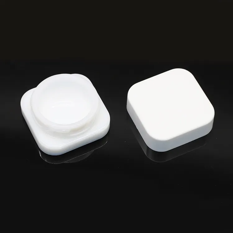 1oz vuông màu trắng vật liệu thủy tinh con kháng thủy tinh màu trắng cho mỹ phẩm Kem mắt container