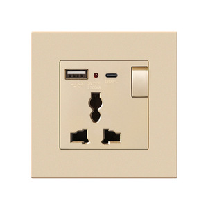 電気キッチンユニット2025木製パターン英国ライトウォールスイッチ1ギャング2WayシングルダブルタイプC USBソケット - Product Image 1