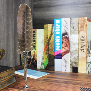 Retro avrupa tarzı türkiye tüy Quill Dip kaligrafi dolma kalem karton kol ile gümüş Metal 5 ekstra İpuçlari - Product Image 1