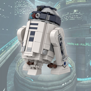 Funbuild yıldız Robot planı savaş MOC-6266 Mini UCS <span class=keywords><strong>R2</strong></span>-D2 modeli şekil Robot çocuk tuğla oyuncaklar yapı taşları tuğla Set oyuncak