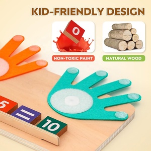 Early Learning Math Teaching Aids Montessori Finger <strong>Counting</strong> Game Wooden Number Blocks <strong>Counting</strong> Board Mathematics Education Toys - Product Image 6