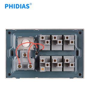 Vendita calda pulsante home wall 6 gang interruttore a parete interruttore di controllo della luce con presa a muro multifunzione elettrica al neon - Product Image 3