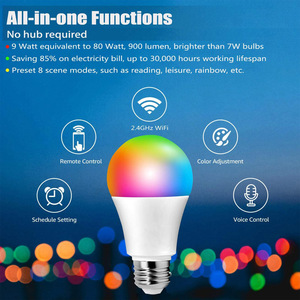 TUYAスマートビーコンBluetoothE27 9W RGB CCT A60LED電球ライト - Product Image 6