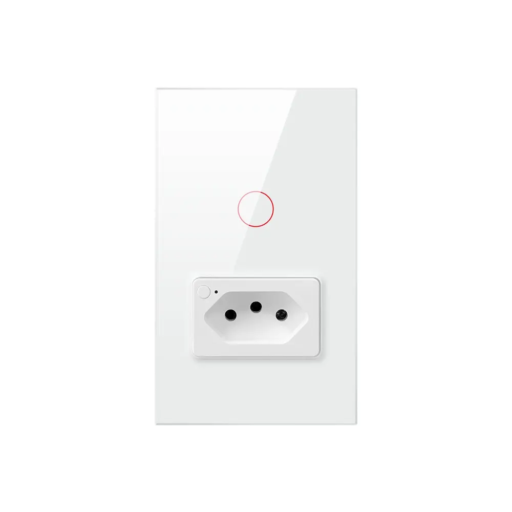 Avatto Brazilië Standaard 100-240V Tuya Wifi Smart Home Draadloze Wall Touch Lichtschakelaars En Socket Werken Met alexa Google Thuis