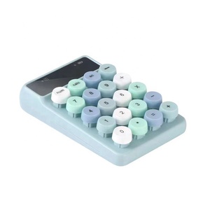 Miniteclado Digital de contestación inalámbrica, teclado colorido de 2,4G, con 20 teclas, redondo