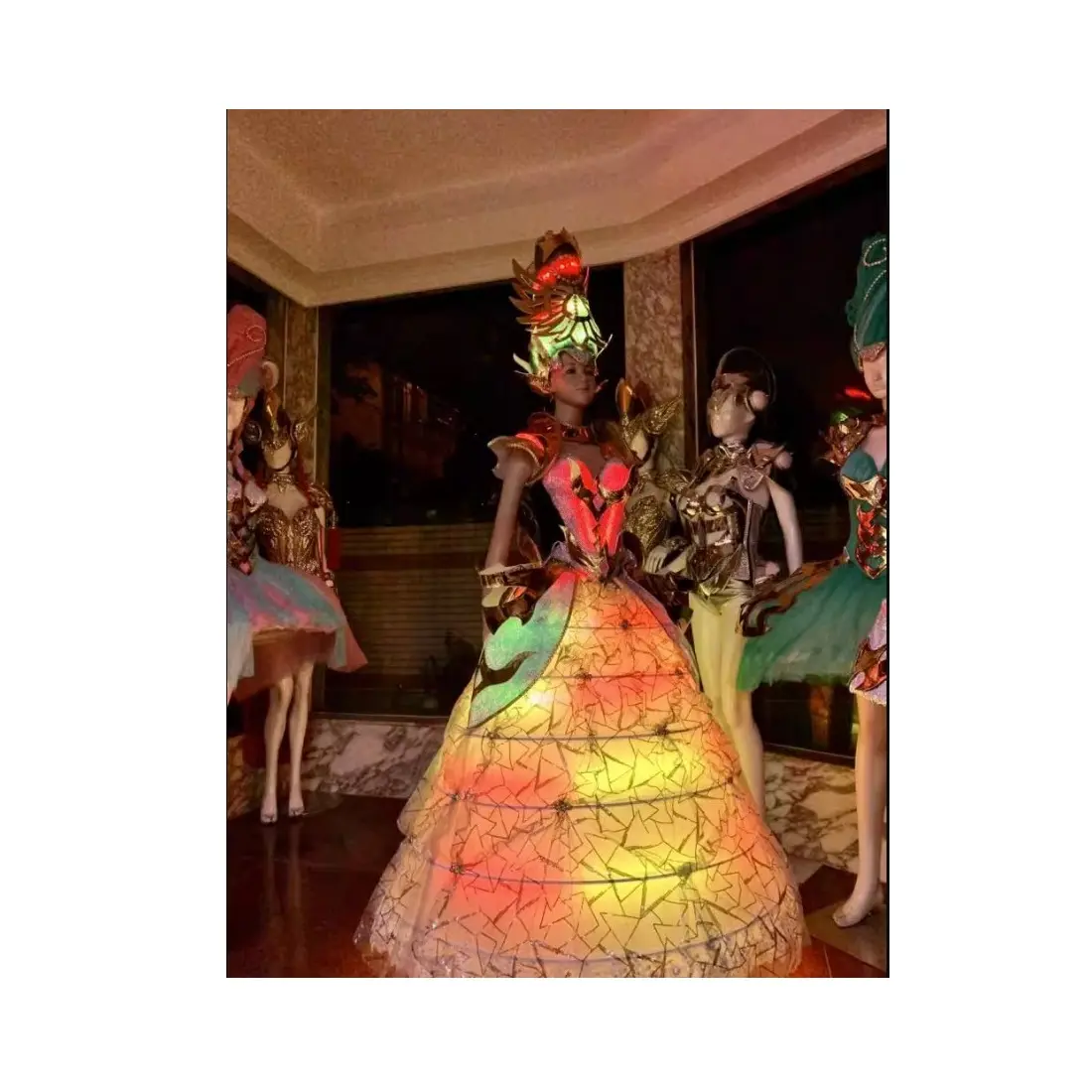 Disfraz Led de Halloween, vestido de andador, vestido brillante para adultos, espectáculo de fiesta, disfraces de actuación en escenario, trajes Led para Carnaval