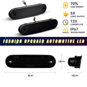 适用于1990-2005马自达MX-5 Miata NA NB烟雾透镜琥珀色发光二极管前保险杠DRL侧标志灯挡泥板停车灯