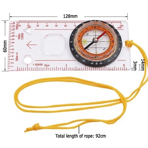Johold metallo bussole da esterno Multi-funzionale precisione lente di ingrandimento bussola righello multifunzione mappa righello piccola bussola - Product Image 3