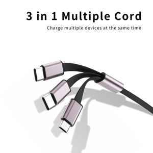 Yaratıcı hediye Metal malzeme geri çekilebilir 3 in 1 Usb şarj kablosu hızlı şarj tipi c cep telefonu şarj kablosu özel - Product Image 2