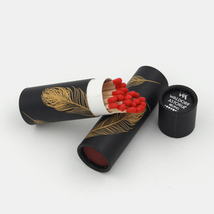 Bir tüp içinde 2 inç özel maçlar kişiselleştirilmiş Matchstick kraft el işi kağıdı tüp silindir uzun ahşap emniyetli kibritler toptan - Product Image 3