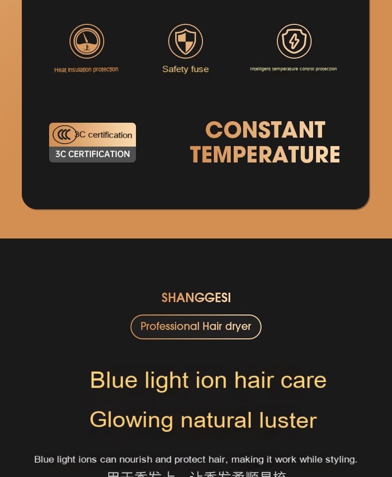 Hot Selling Salon Ac Motor Professional Blow Negative Ion Hair Dryer With Private Label Salon Ionic Function