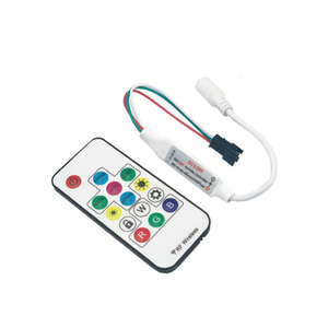 WS2811 WS2812B DC5/12V 17 Tasten Drahtloser RF-RGB-LED-Controller Digitale Farbe RGBIC-LED-Controller für DIY-Projekt Weiß - Product Image 5