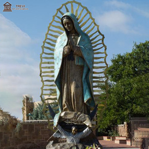 Trevi nổi tiếng tôn giáo tượng đồng của chúng tôi phụ nữ của guadalupe điêu khắc với cầu nguyện tay - Product Image 5