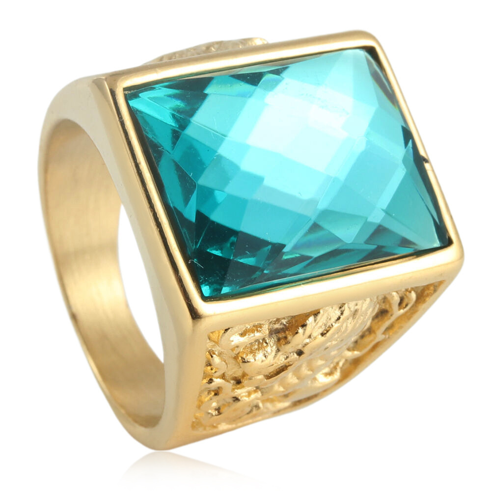 Golden light blue stone