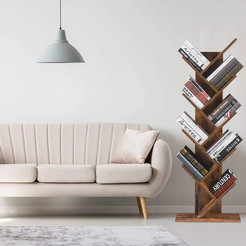 latest 3 tier book storage wooden portable modern tree shape bookshelf