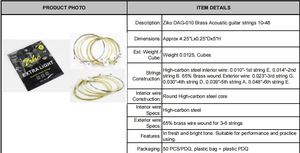 ZIKO Guitar <strong>Strings</strong> a Set of 6 Acoustic Guitar <strong>String</strong> Complete Set of Guitar <strong>Strings</strong> - Product Image 4