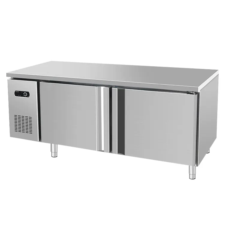 Dondurucu paslanmaz çelik çalışma masası dondurucu soğutucu altında masa sayaç buzdolabı