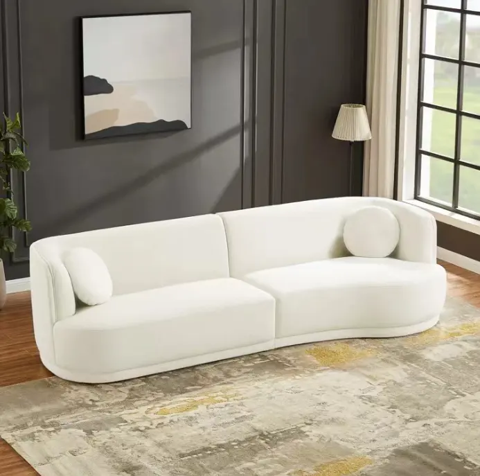 Canapé sectionnel minimaliste canapé en tissu canapé de salon conceptions blanches douces canapé de luxe pour villa de réception