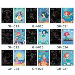 Doğum günü hediyesi Mermaid tasarımlar çocuklar için Scratch sanat Scratch Off kağıt sihirli boyama gökkuşağı scratch kağıt seti