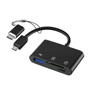 C型微型USB OTG读卡器USB电缆3合1标清/tf卡读卡器USB连接器数据传输闪存盘OTG适配器 - Product Image 1