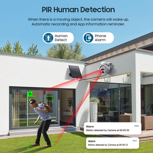EDUP 70 Meters High-Definition Visual Range Outdoor Wireless 4G Monitoring Bulb Surveillance <strong>Cameras</strong> <strong>with</strong> Solar Panels - Product Image 6