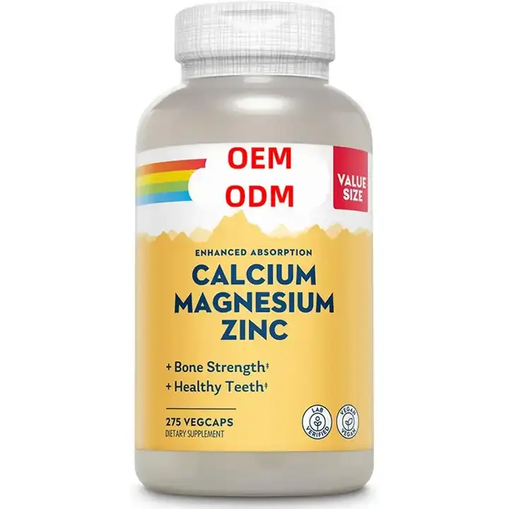 Suplemento de calcio, magnesio, zinc, Cal Mag con citrato, huesos fuertes, soporte para dientes, cápsulas fáciles de tragar