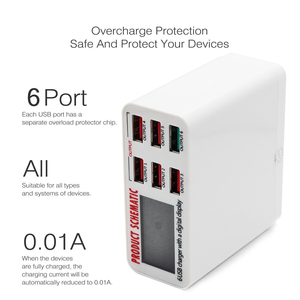 EONLINE 6 USB hızlı şarj 3.0 6 port akıllı cep telefonu masaüstü USB iPhone şarj cihazı Samsung Xiaomi hızlı şarj - Product Image 5