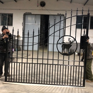 熟铁滑动门观赏花园铸造熟铁金属门