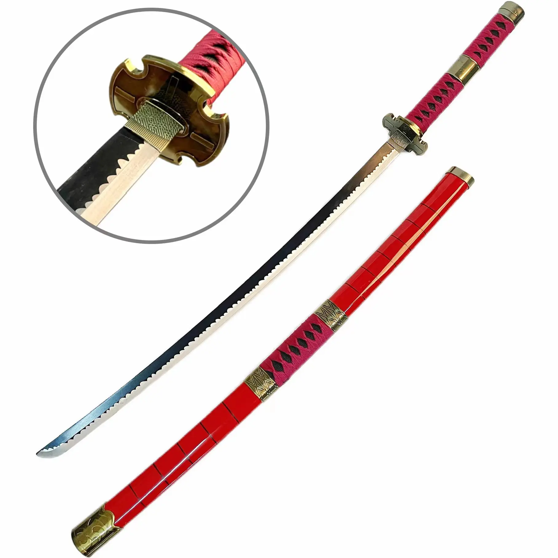 Espada de juguete samurái de dos espadas para niños, accesorios de Cosplay, bolsa ecológica de bambú ABS, conjunto de arma, logotipo personalizado Unisex, venta al por mayor