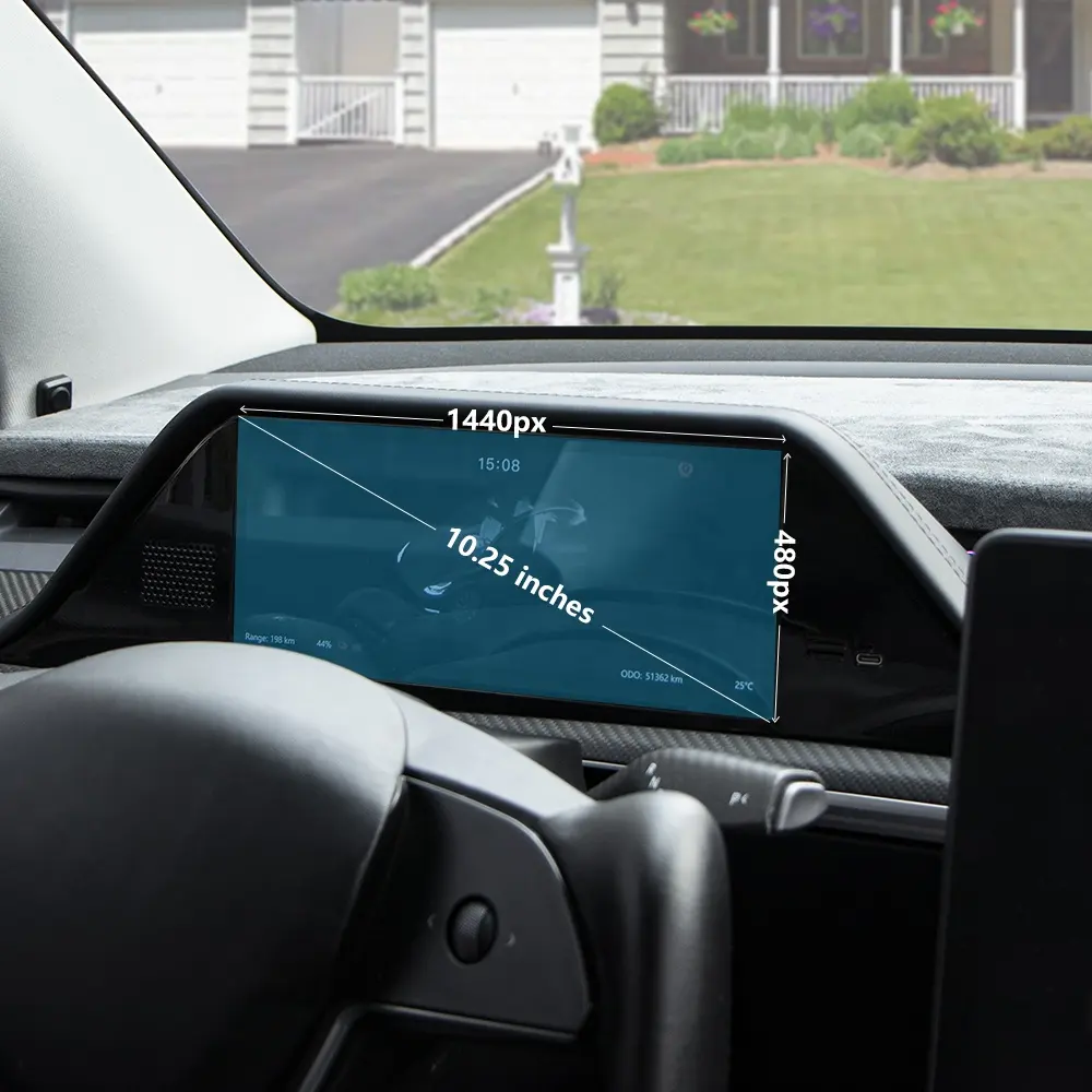 Hansshow instrumen dasbor terintegrasi, layar LCD 8.9 inci Cluster Model 3 Y untuk layar dasbor mobil Tesla dengan kamera