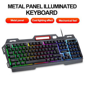 Teclado de sensación mecánica T16 con retroiluminación LED con cable USB con aluminio para juegos de ordenador de escritorio - Product Image 2