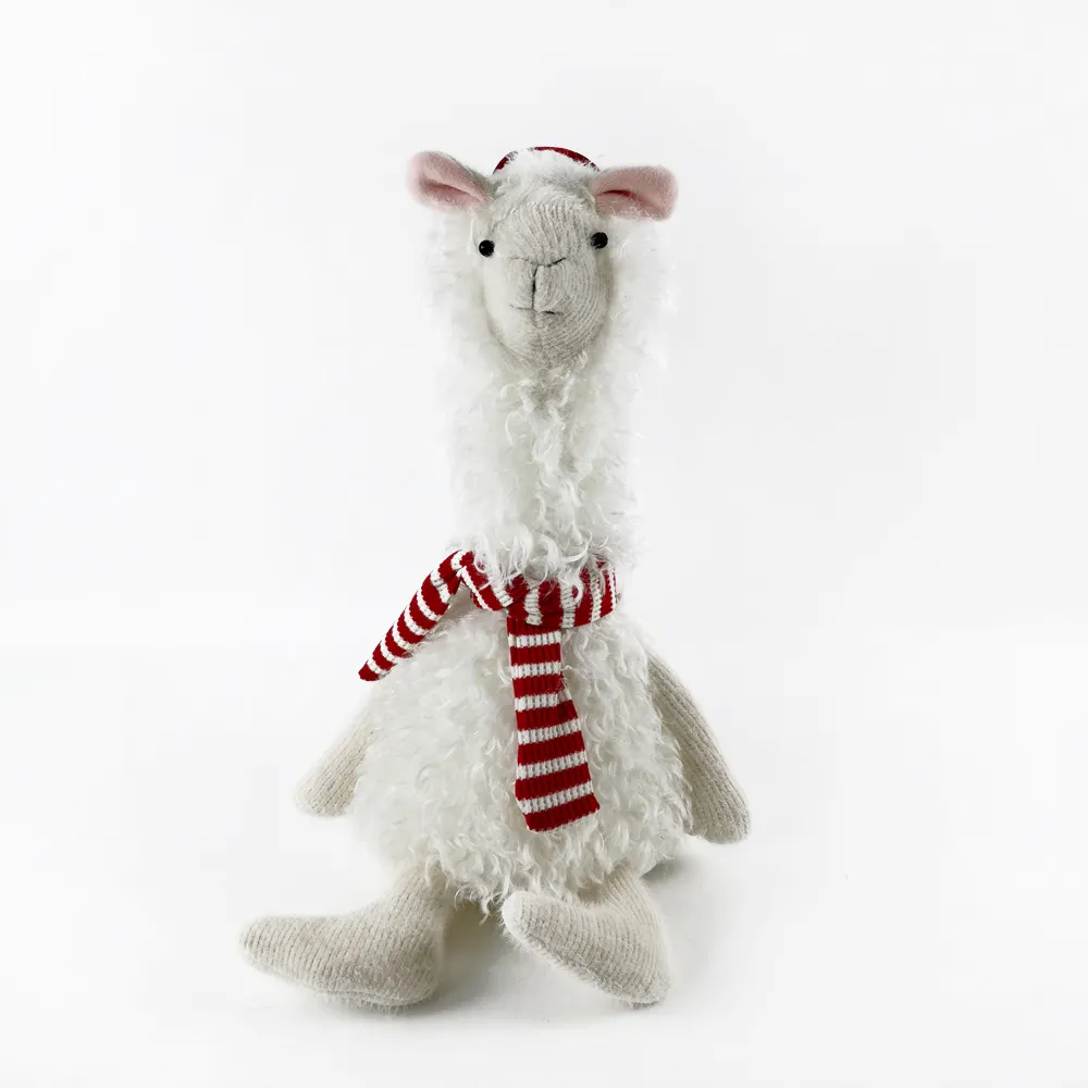 Cadeau de noël fait à la main du Festival de Llama, tissu en peluche d'alpaga, bouchon de porte, poupée avec chapeau, pour décoration de maison, nouveauté 2019